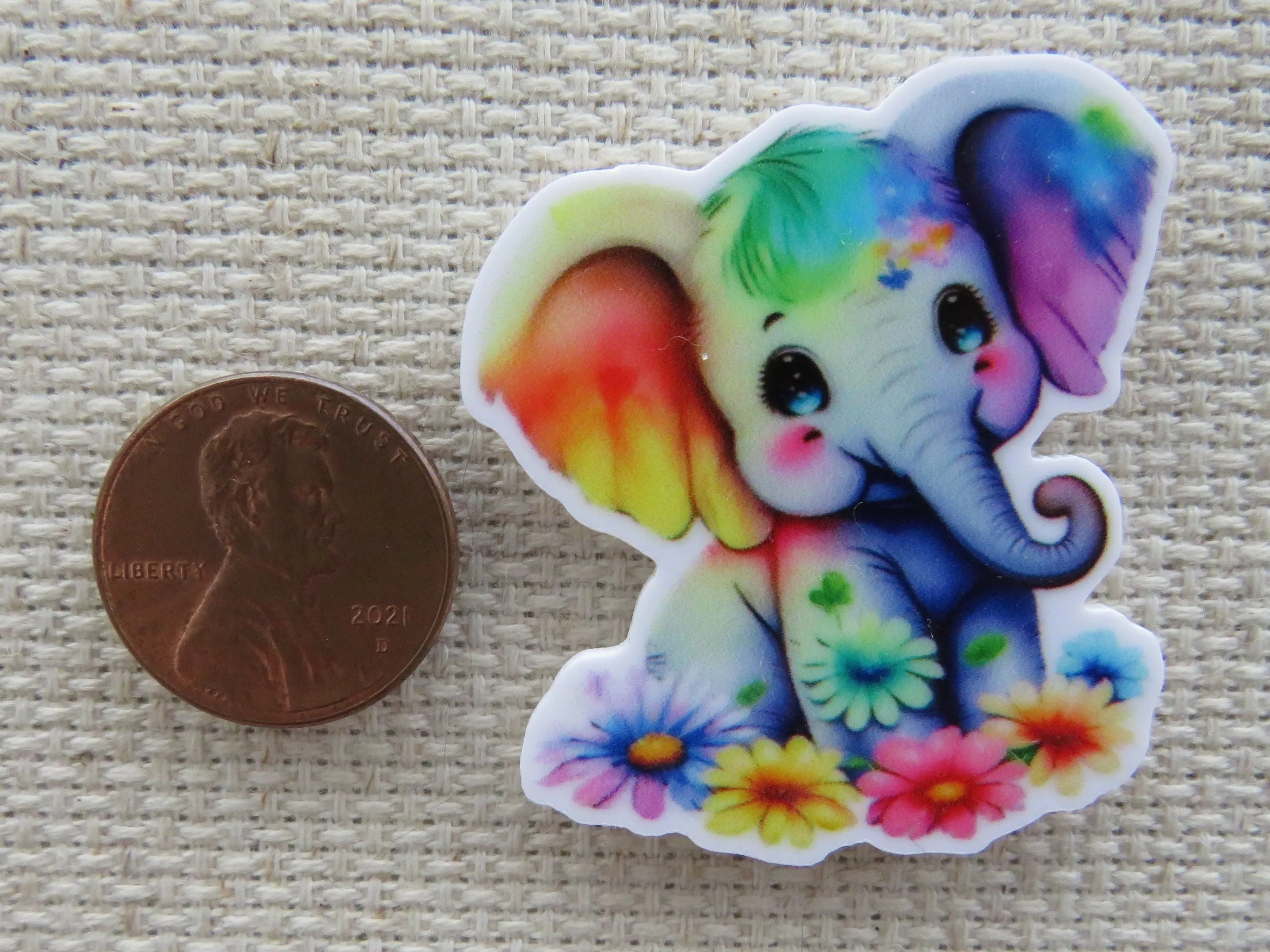 Rainbow Splash Elephant Needle Minder, Cover Minder, Magnet