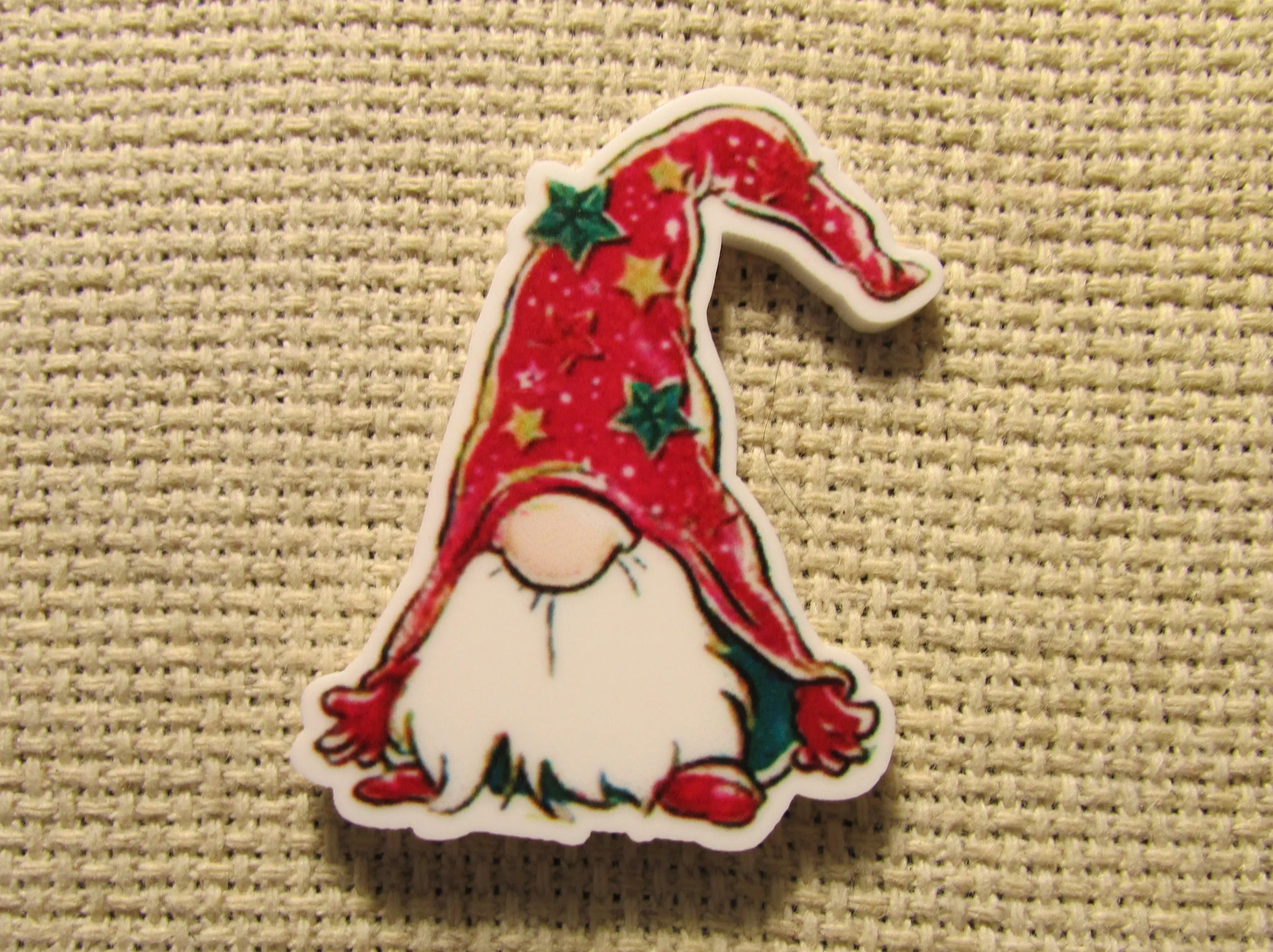 Red Christmas Gnome Needle Minder, Cover Minder, Magnet