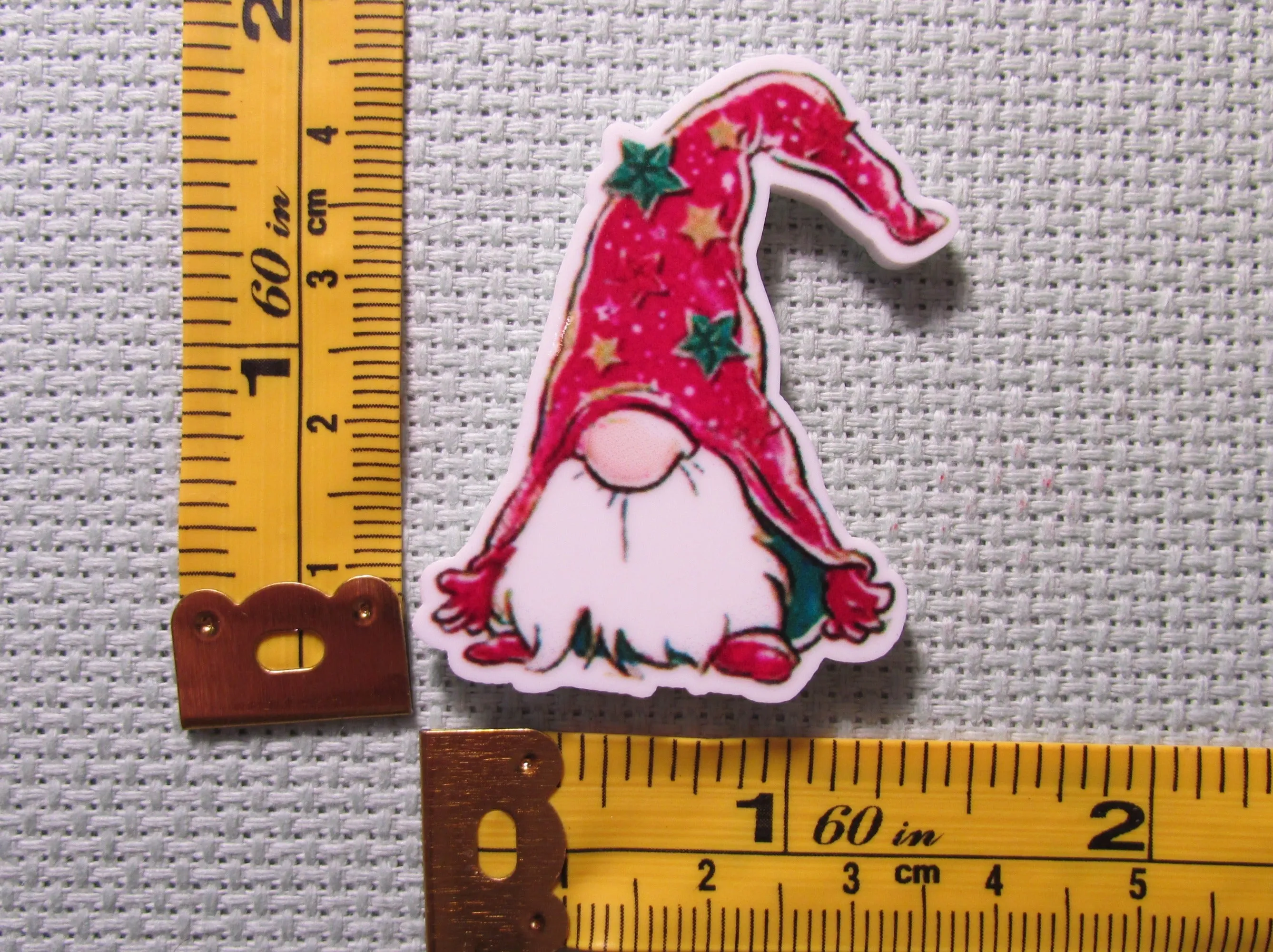Red Christmas Gnome Needle Minder, Cover Minder, Magnet