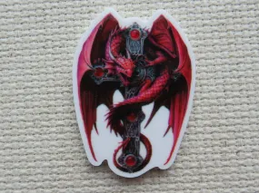 Red Cross Dragon Needle Minder, Cover Minder, Magnet