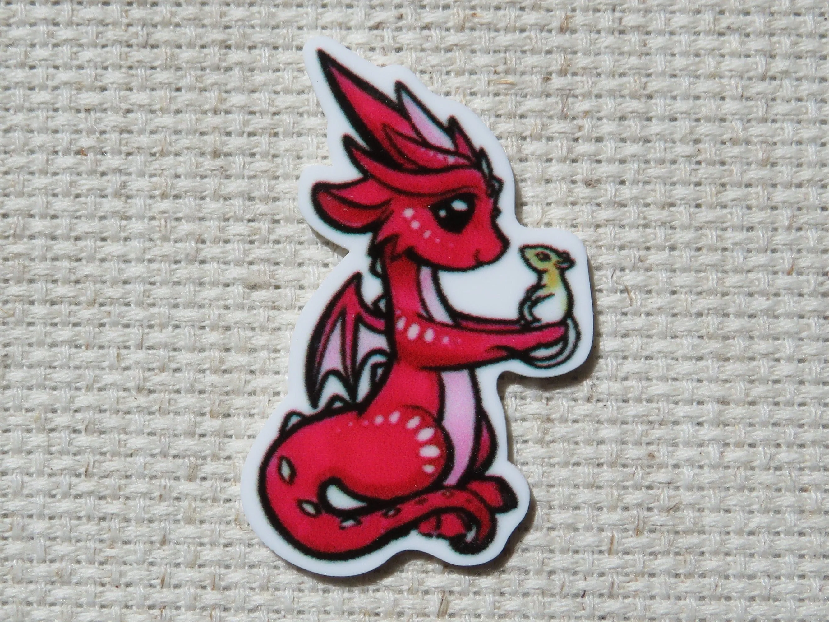 Red Dragon with a Mouse Needle Minder, Cover Minder, Magnet