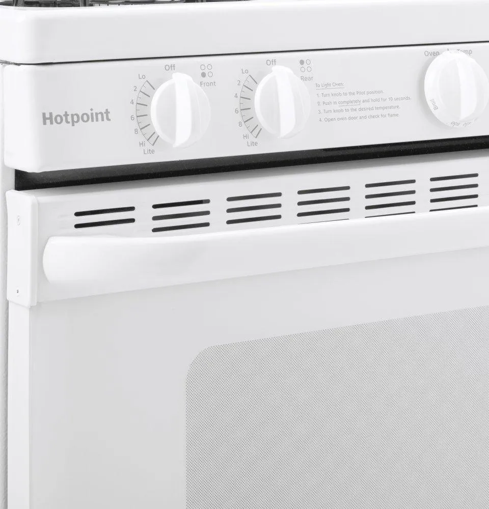 RGBS200DMWW Hotpoint® 30" Free-Standing Gas Range with Cordless Battery Ignition
