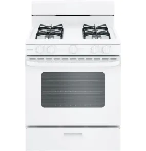 RGBS200DMWW Hotpoint® 30" Free-Standing Gas Range with Cordless Battery Ignition