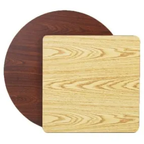 Royal Industries ROY RTT 3030 T 30" x 30" Square Oak/Walnut Woodgrain Finish 1" Thick Melamine Reversible Table Top With T-Molding Edges | Denson CFE
