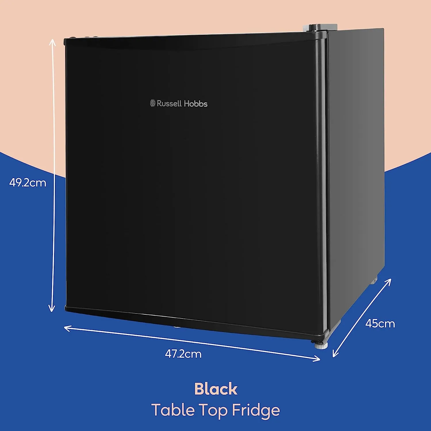 RUSSELL HOBBS - 43L Table Top F Energy Rating Fridge  Free Crepe Maker
