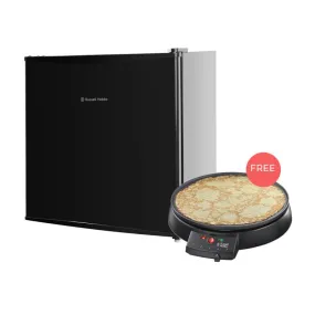 RUSSELL HOBBS - 43L Table Top F Energy Rating Fridge  Free Crepe Maker