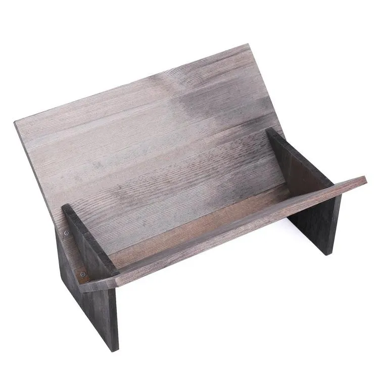 Rustic Barnwood Gray Tilted Desktop Bookshelf