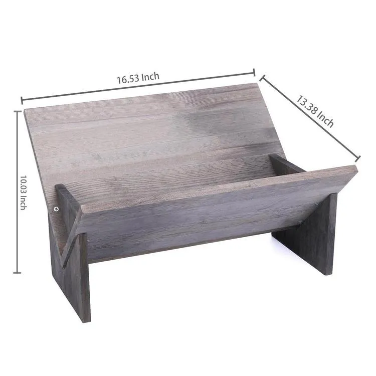 Rustic Barnwood Gray Tilted Desktop Bookshelf