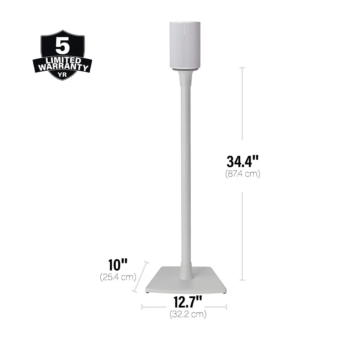 Sanus Fixed-Height Speaker Stands for Sonos Era 100 - Pair (White)