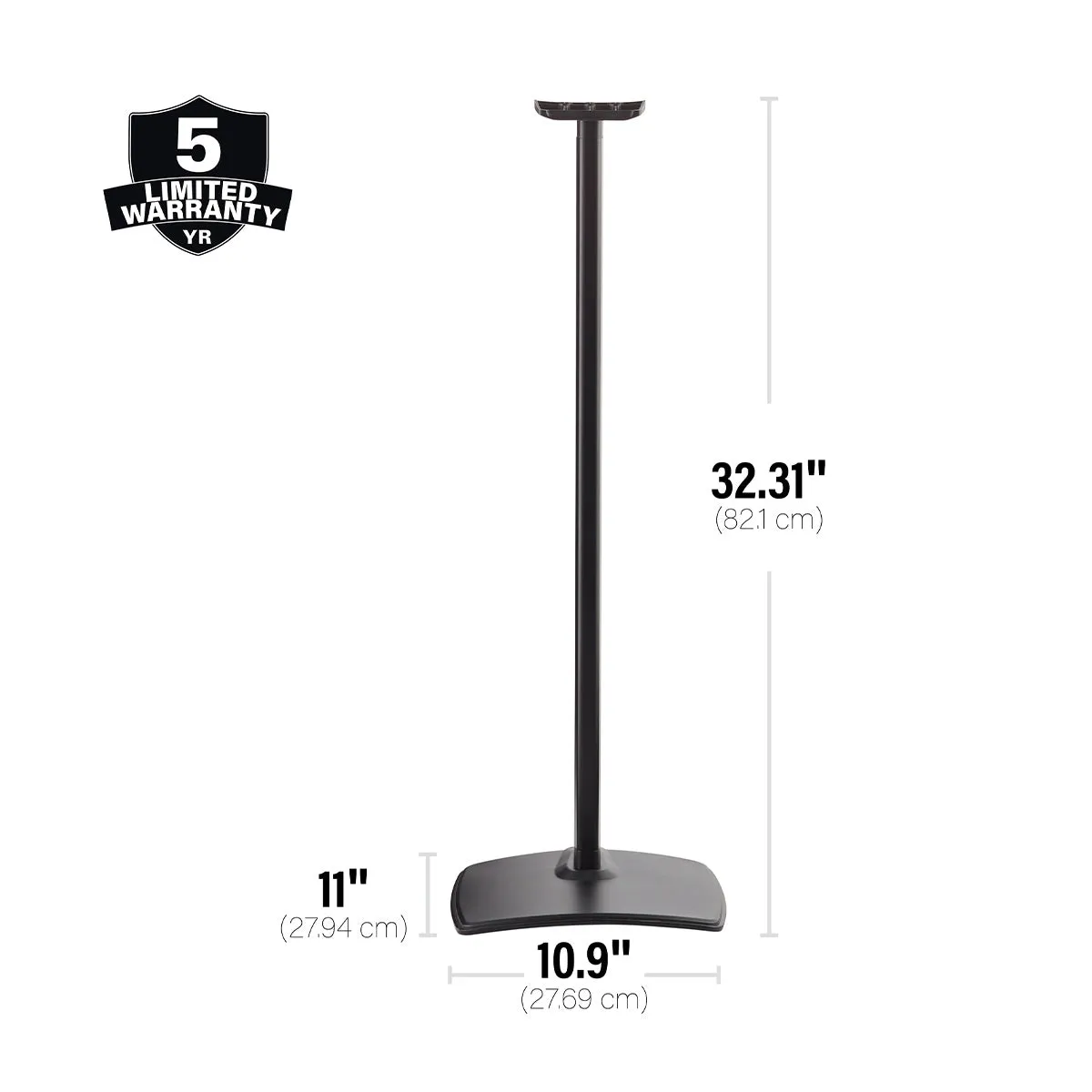 Sanus Fixed-Height Speaker Stands for Sonos Era 300 - Pair (Black)