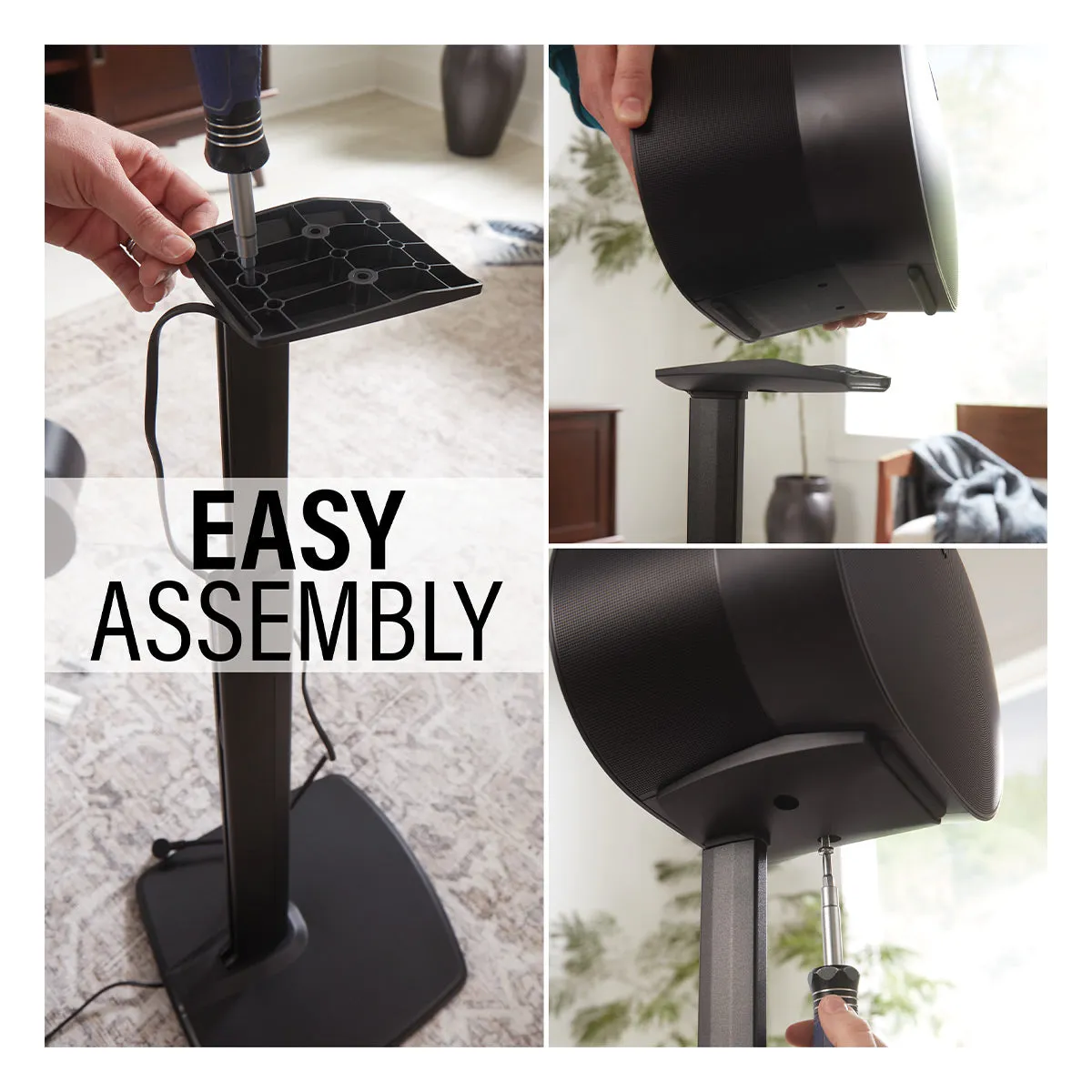 Sanus Fixed-Height Speaker Stands for Sonos Era 300 - Pair (Black)