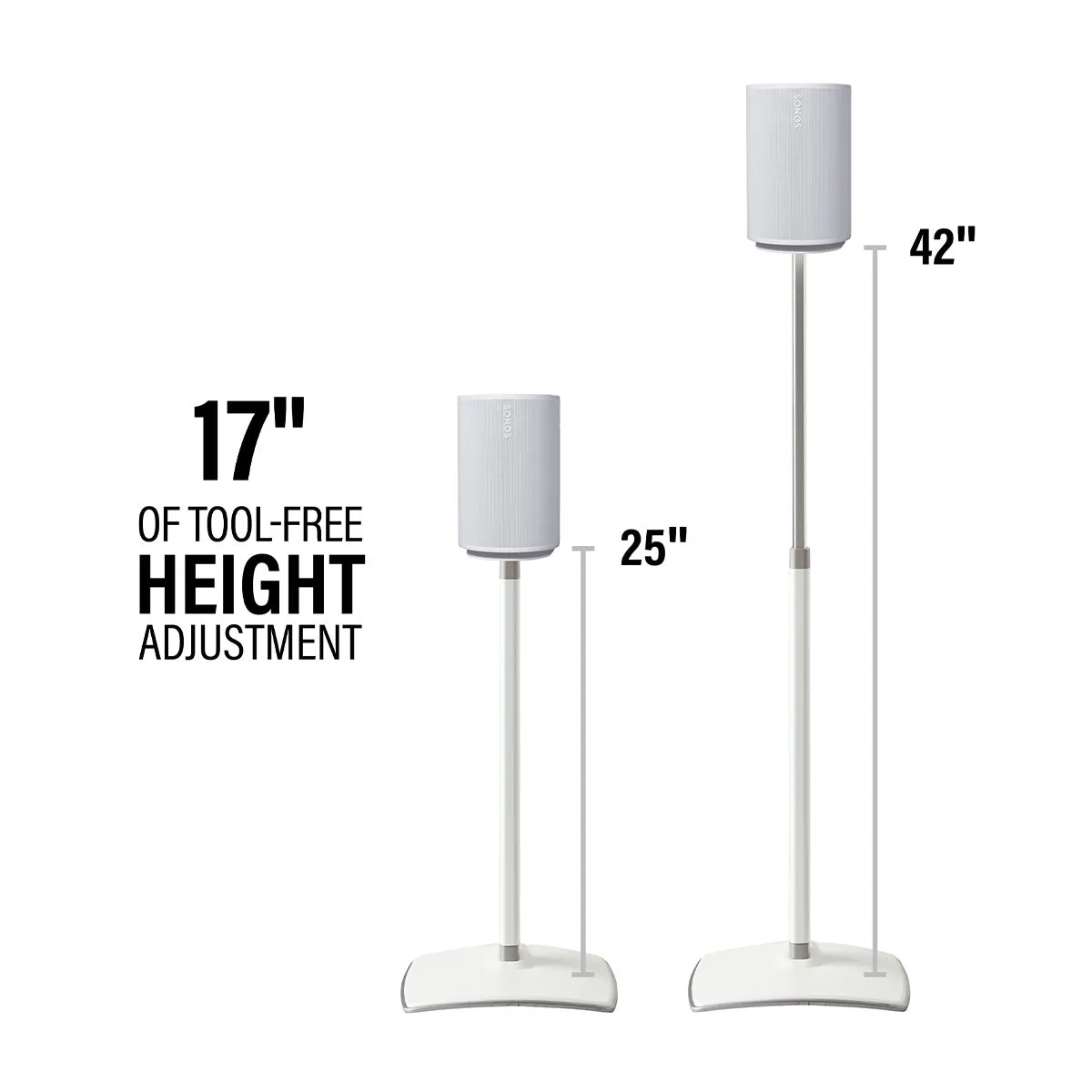 Sanus Height-Adjustable Speaker Stand for Sonos Era 100 - Each (White)