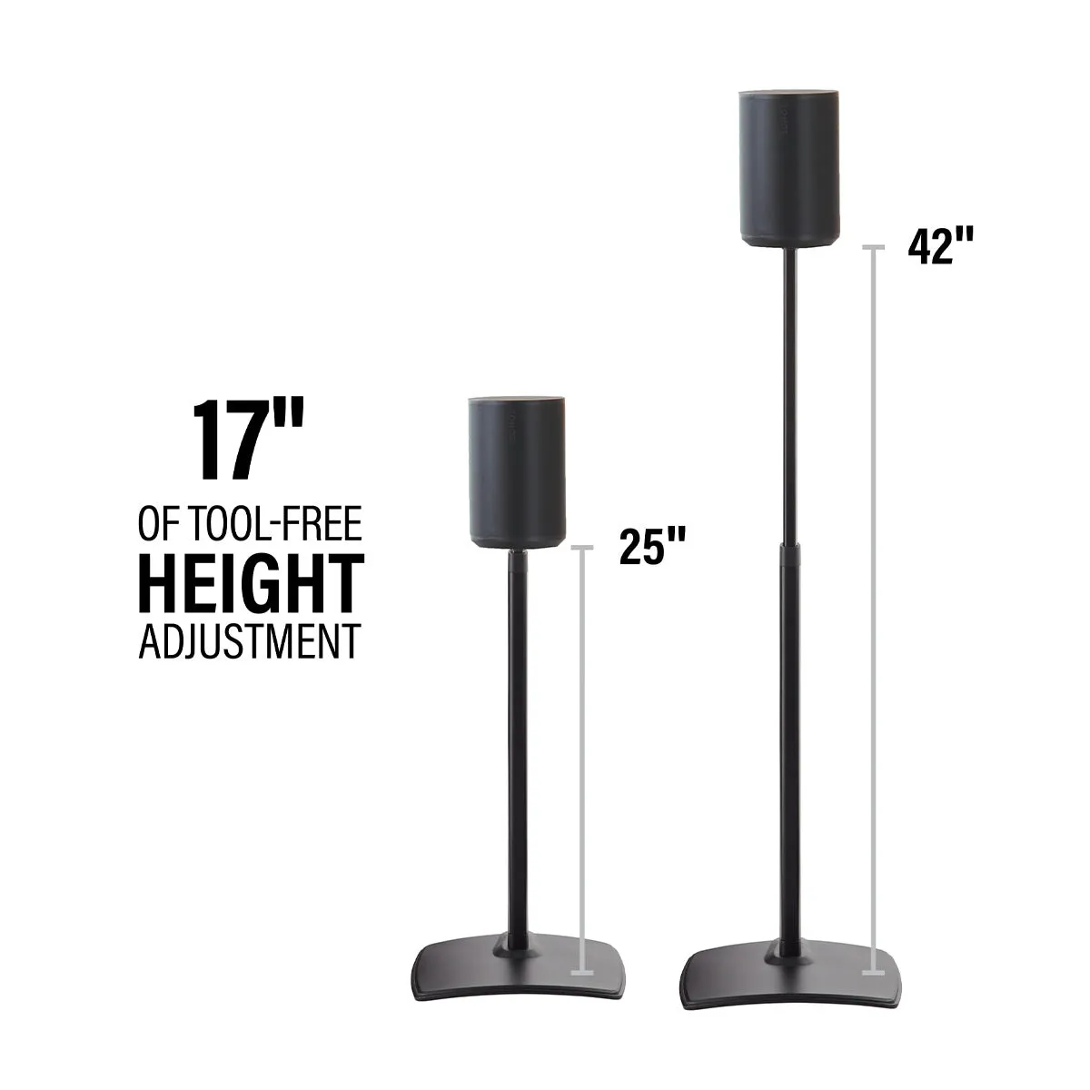 Sanus Height-Adjustable Speaker Stands for Sonos Era 100 - Pair (Black)