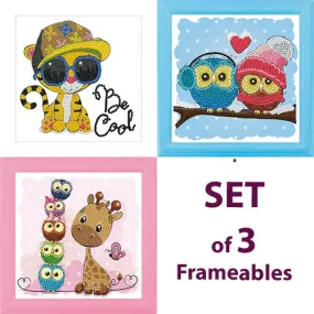 Set of 3 Frameables Crystal Art