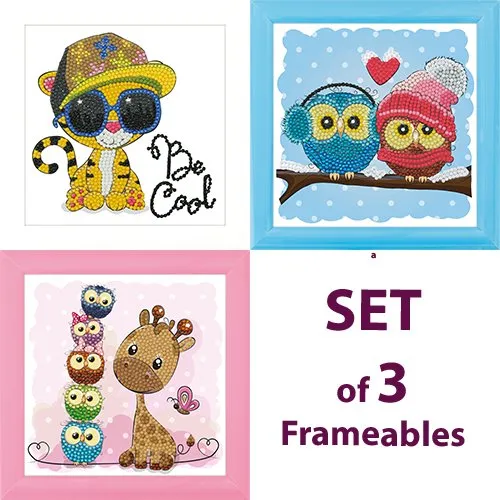 Set of 3 Frameables Crystal Art