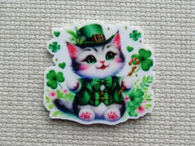 Shamrock Kitty Needle Minder, Cover Minder, Magnet
