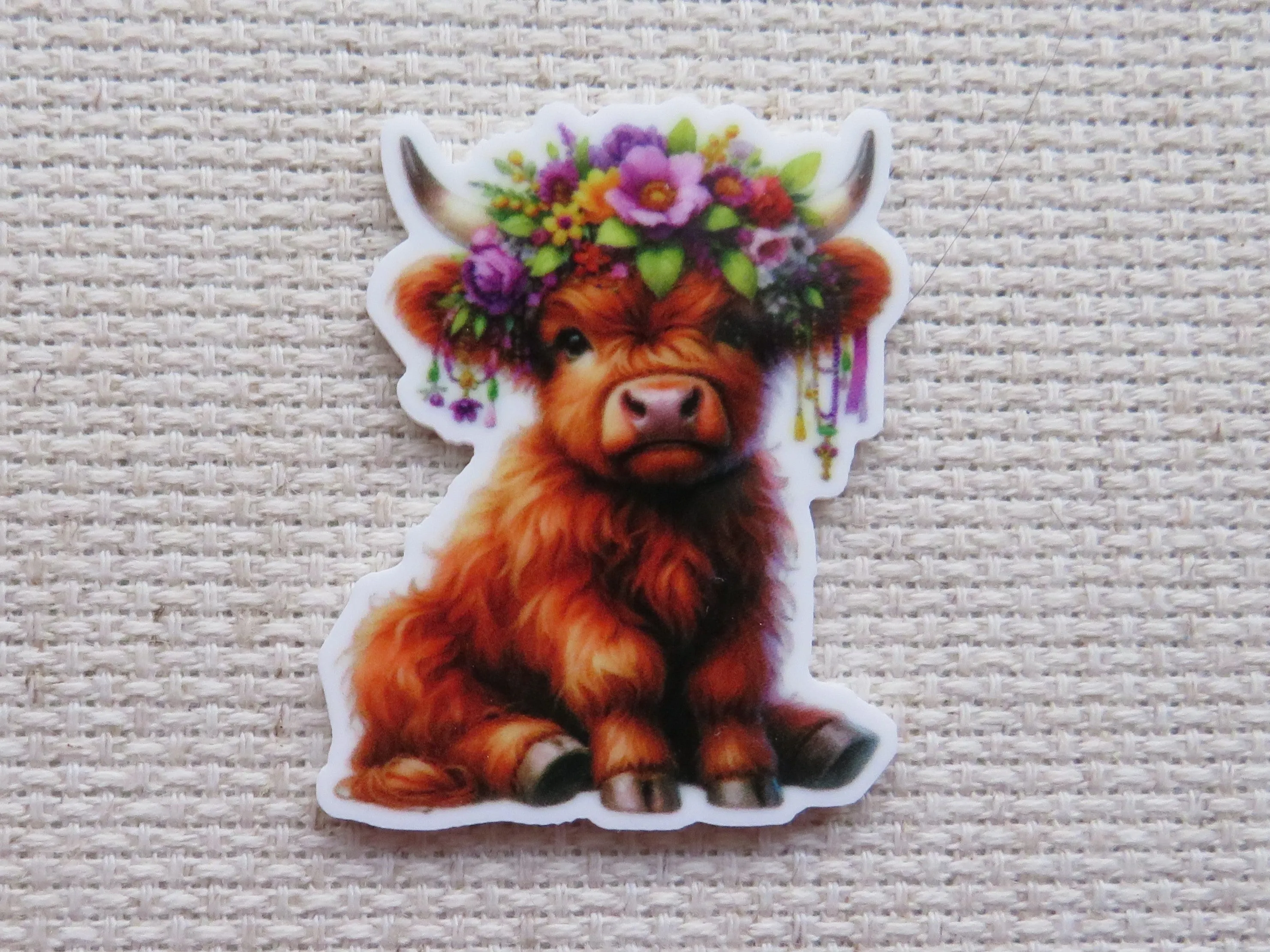 Sitting Cow Needle Minder, Cover Minder, Magnet