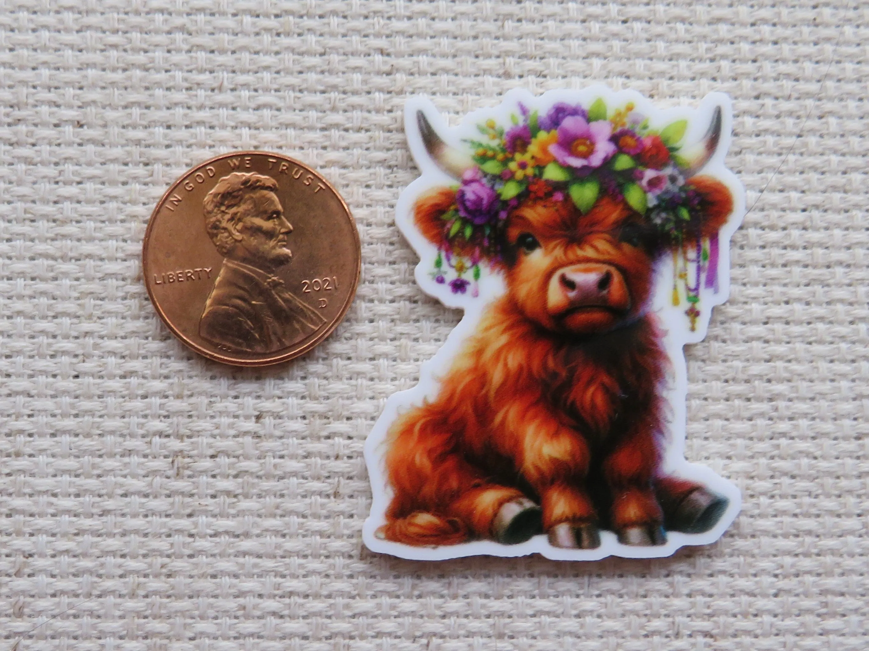 Sitting Cow Needle Minder, Cover Minder, Magnet