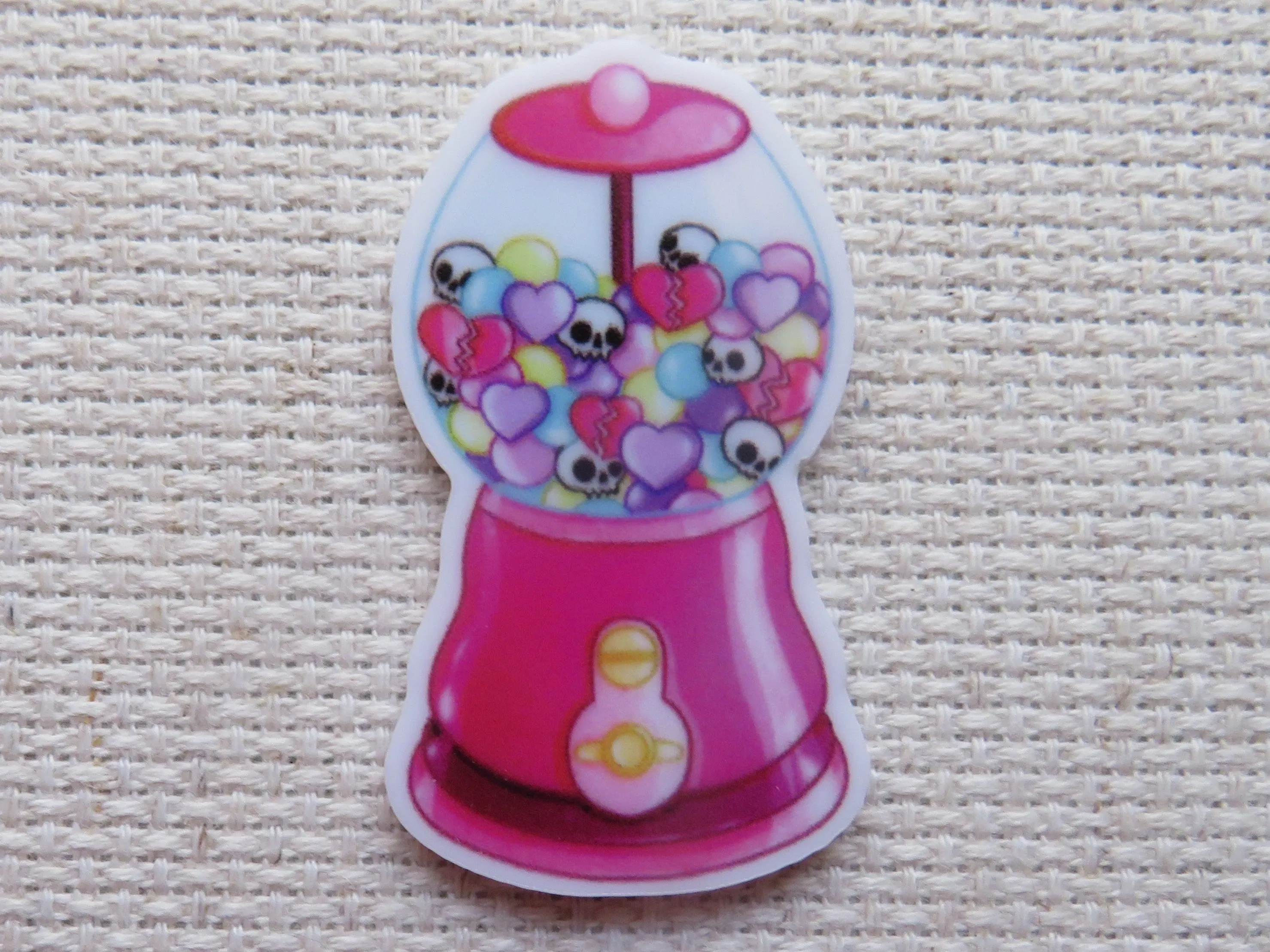 Skulls and Hearts Gumball Machine Needle Minder, Cover Minder, Magnet