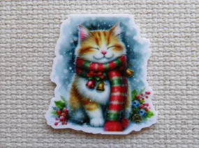 Smiling Christmas Cat Needle Minder, Cover Minder, Magnet