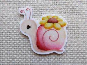 Snail with a Yellow Flower Needle Minder, Cover Minder, Magnet