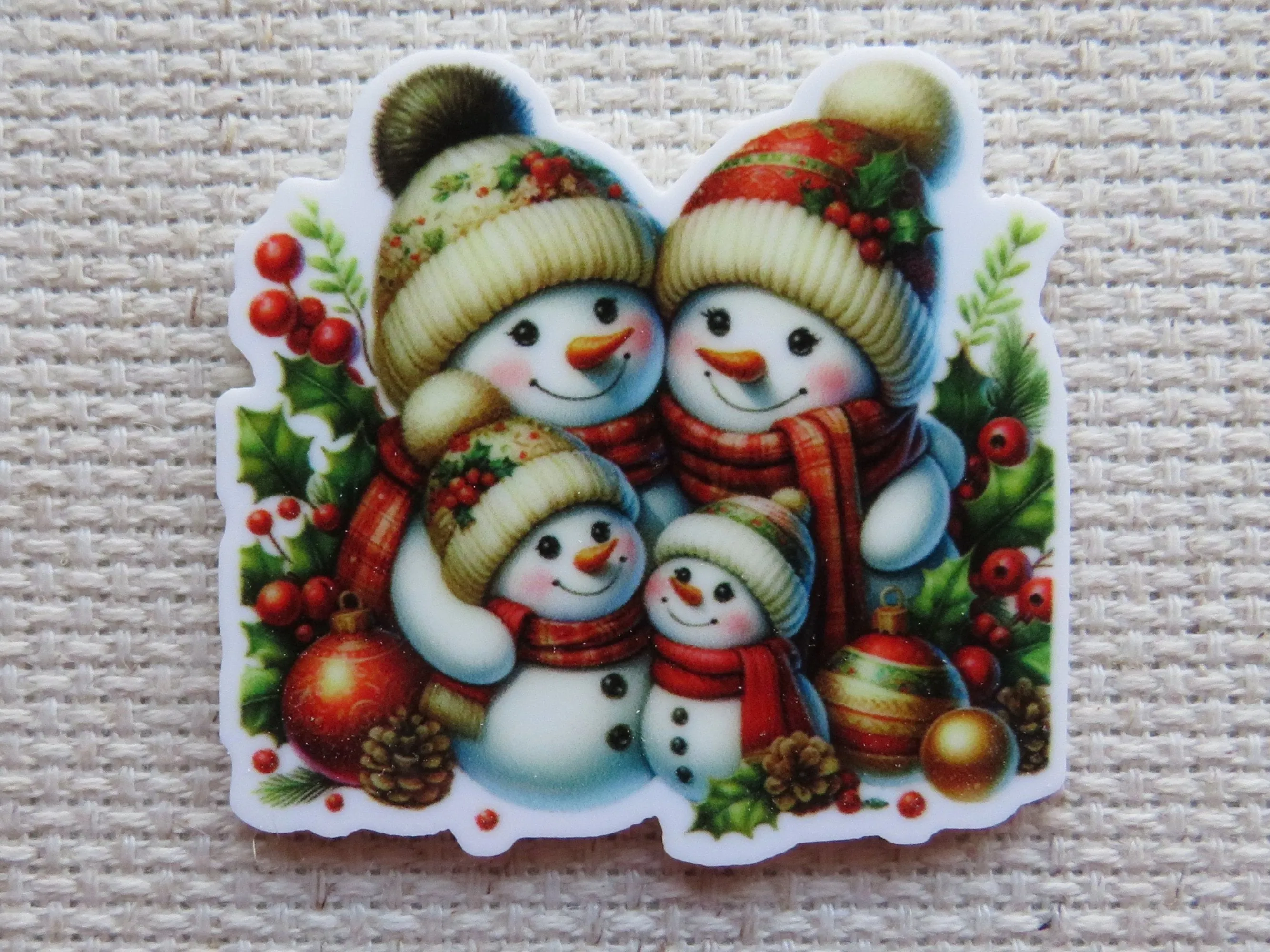 Snowmen Family Needle Minder, Cover Minder, Magnet