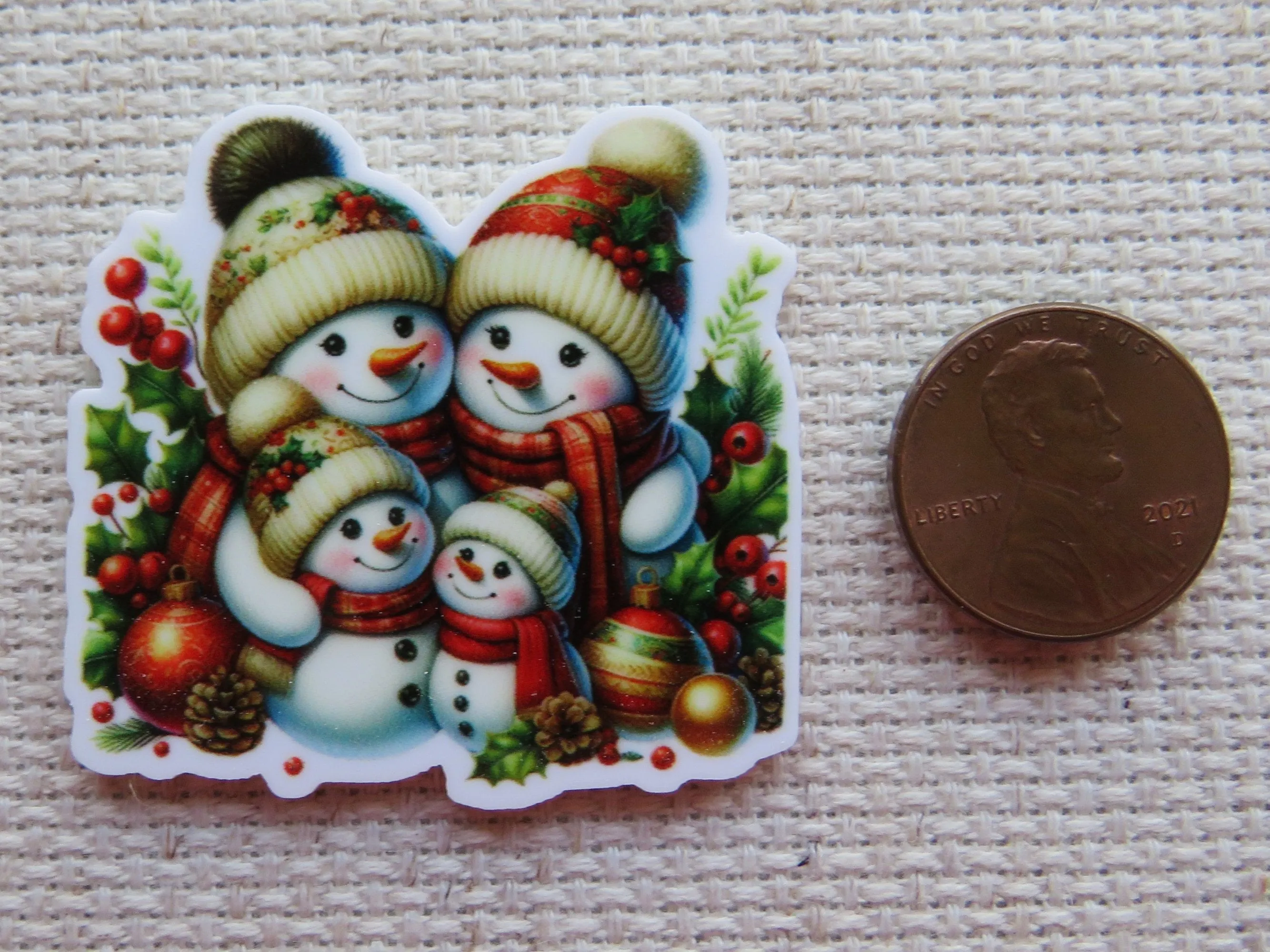 Snowmen Family Needle Minder, Cover Minder, Magnet