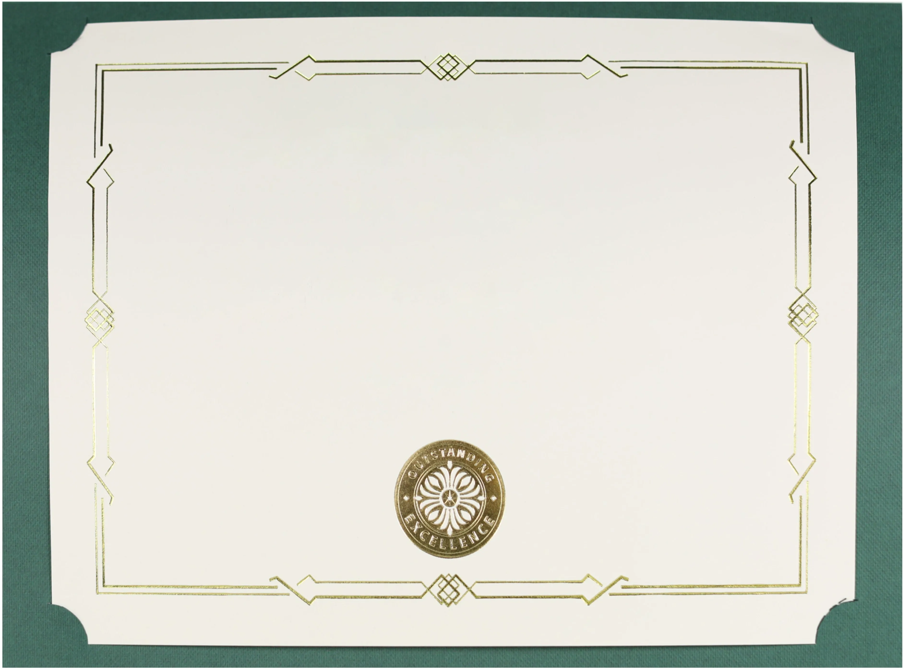 St. James® Certificate Holders/Document Covers/Diploma Holders, Green, Gold Award Seal with Blue Ribbon, Pack of 5, 83823