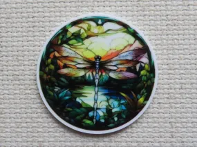 Stained Glass Looking Dragonfly Needle Minder, Cover Minder, Magnet