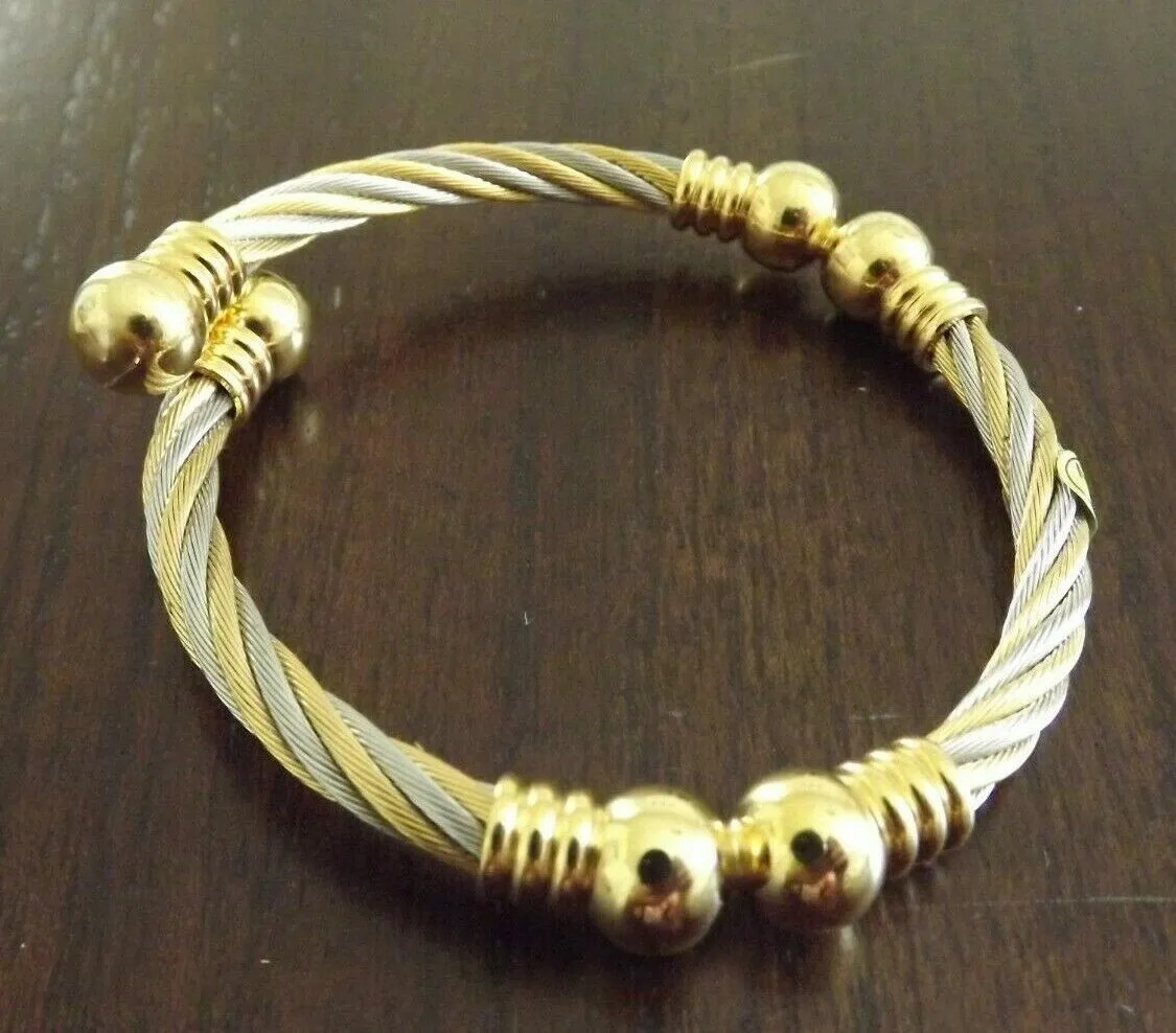 Stainless Steel Wire Magnetic Bracelet Pain Therapy Energy Cuff Bangle 6 Magnet