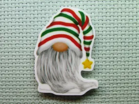 Stripped Christmas Stocking Cap Gnome Needle Minder, Cover Minder, Magnet