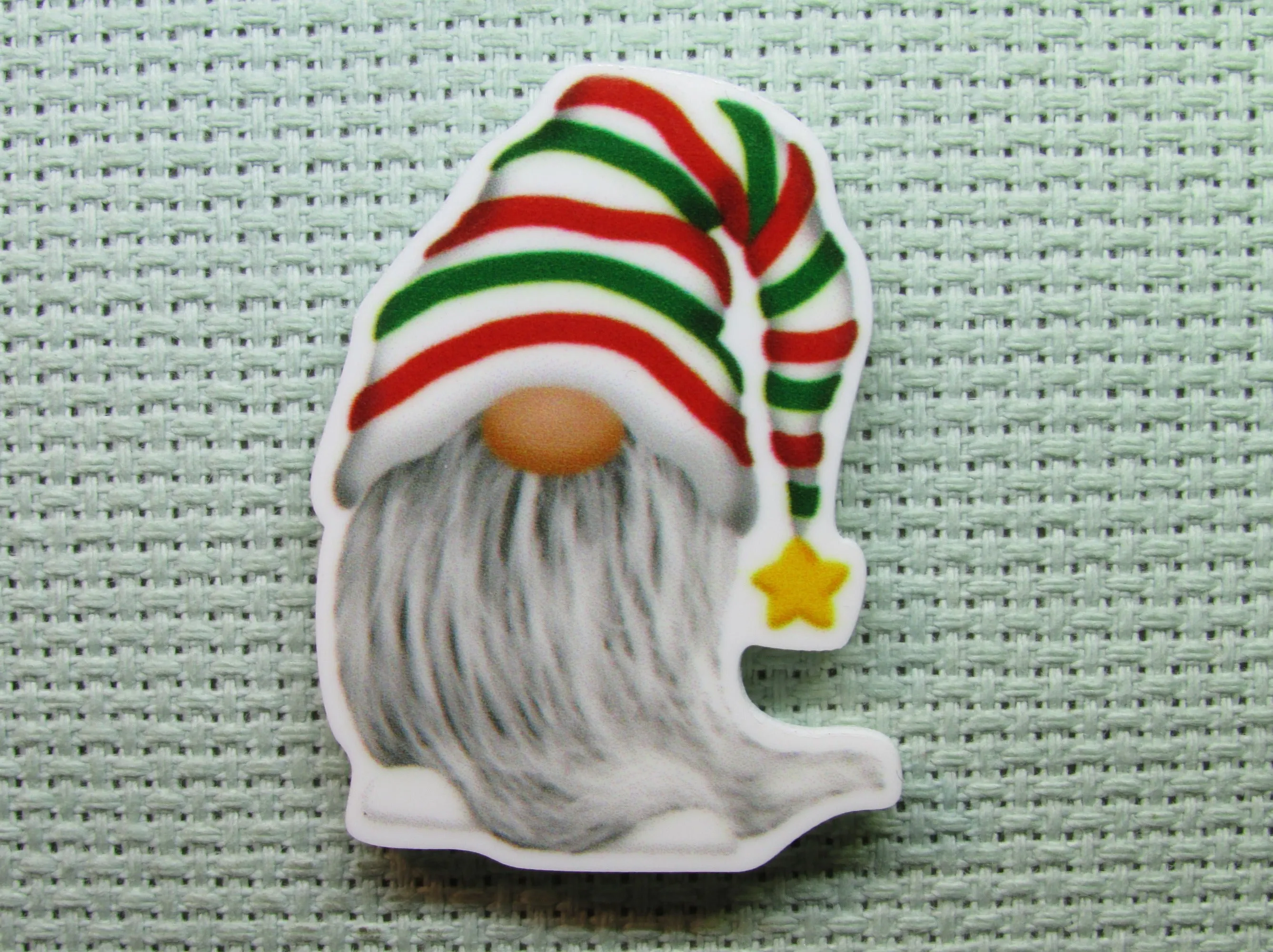 Stripped Christmas Stocking Cap Gnome Needle Minder, Cover Minder, Magnet