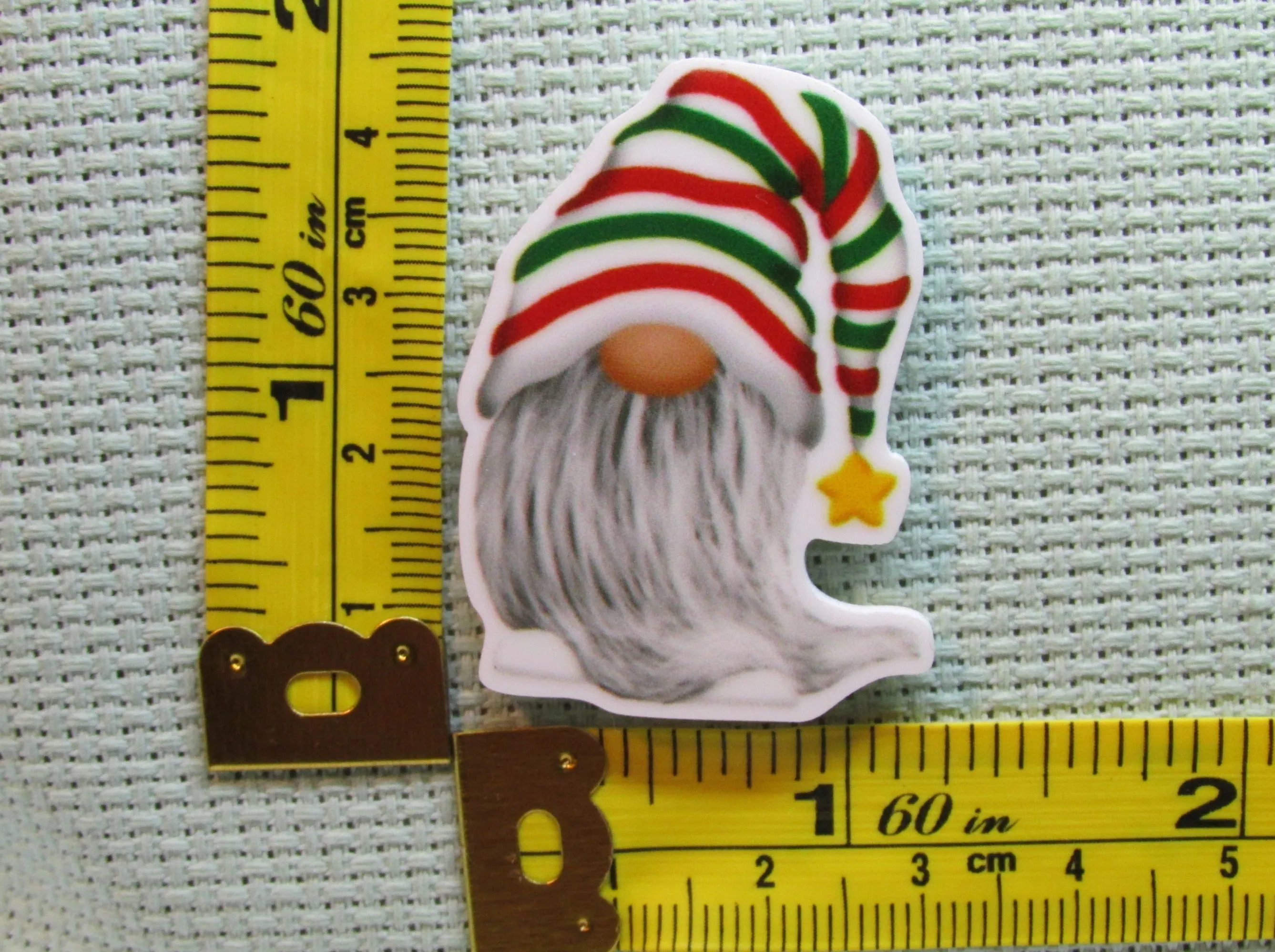 Stripped Christmas Stocking Cap Gnome Needle Minder, Cover Minder, Magnet