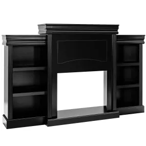 Tangkula 70 Inches Freestanding Mantel Stand, Modern Media Fireplace Cabinet for Living Room Bedroom (Stand Only)