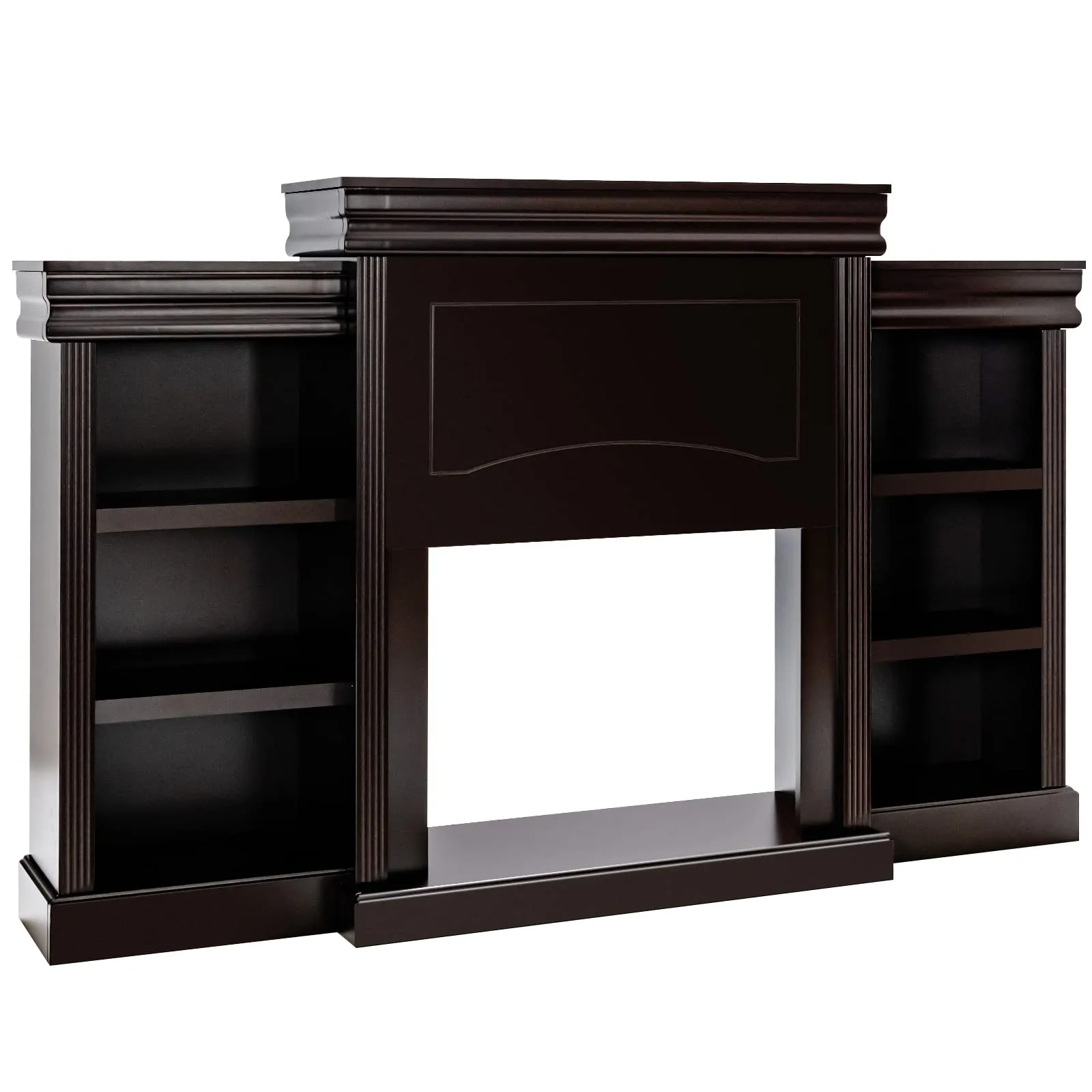 Tangkula 70 Inches Freestanding Mantel Stand, Modern Media Fireplace Cabinet for Living Room Bedroom (Stand Only)