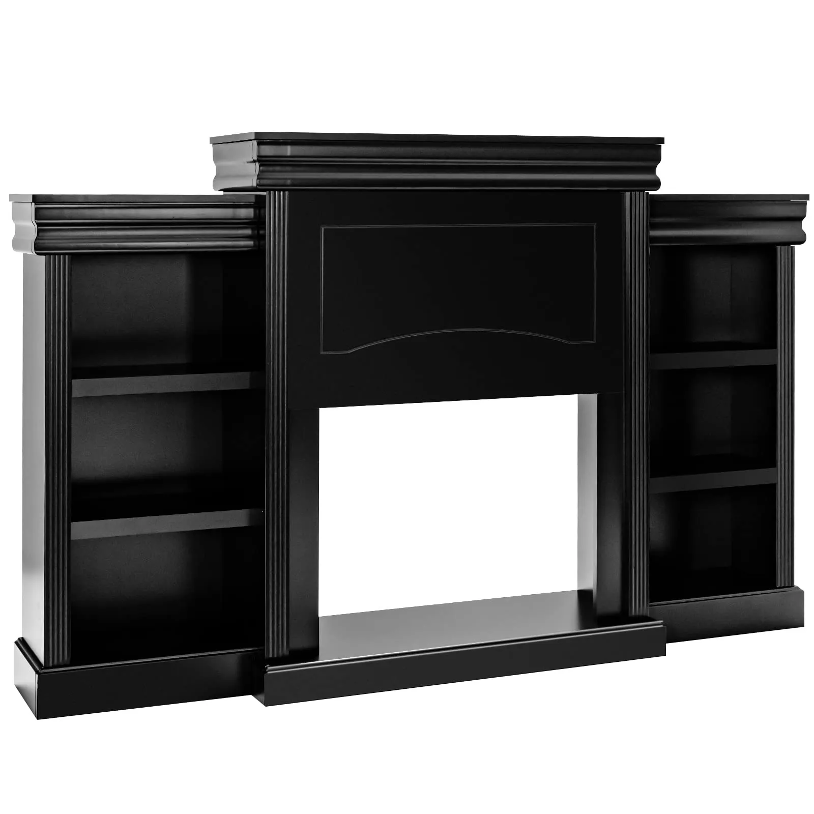 Tangkula 70 Inches Freestanding Mantel Stand, Modern Media Fireplace Cabinet for Living Room Bedroom (Stand Only)