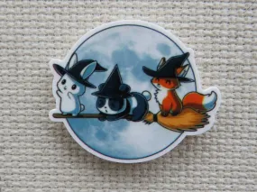 Three Animal Friends on a Moonlit Ride Needle Minder, Cover Minder, Magnet