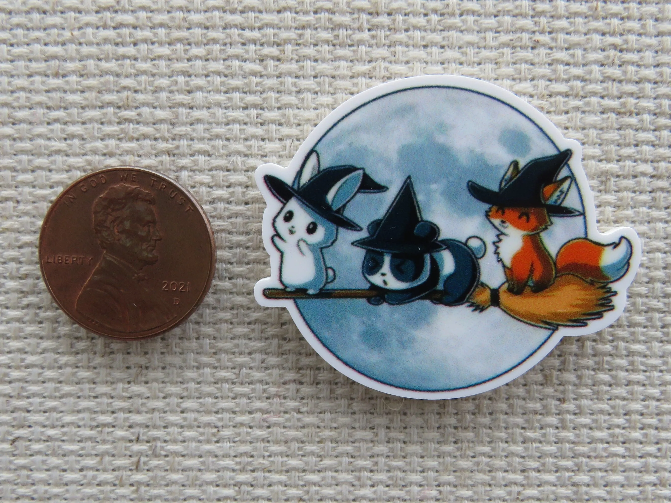 Three Animal Friends on a Moonlit Ride Needle Minder, Cover Minder, Magnet