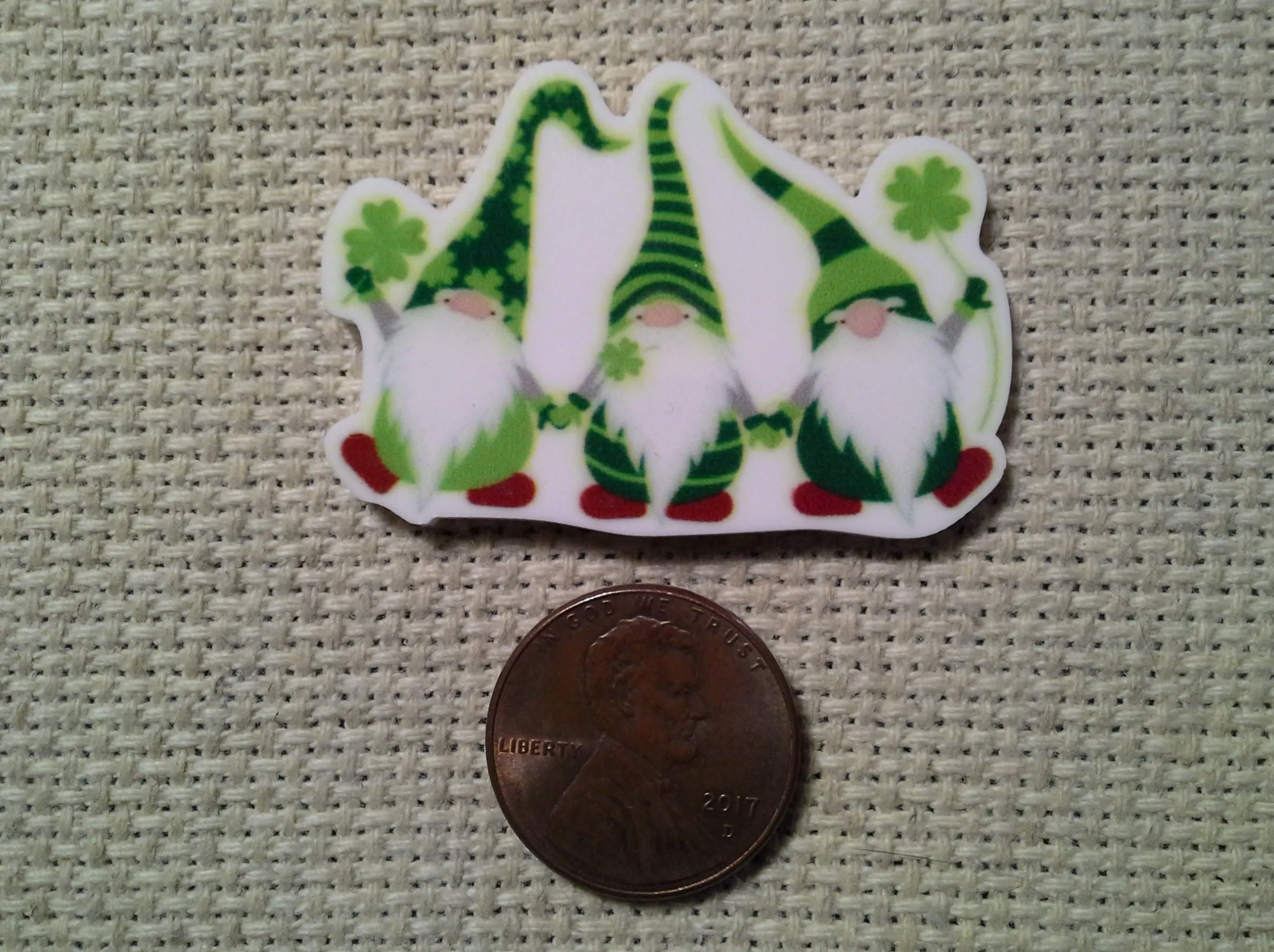 Three Leprechaun Gnomes Needle Minder, Cover Minder, Magnet