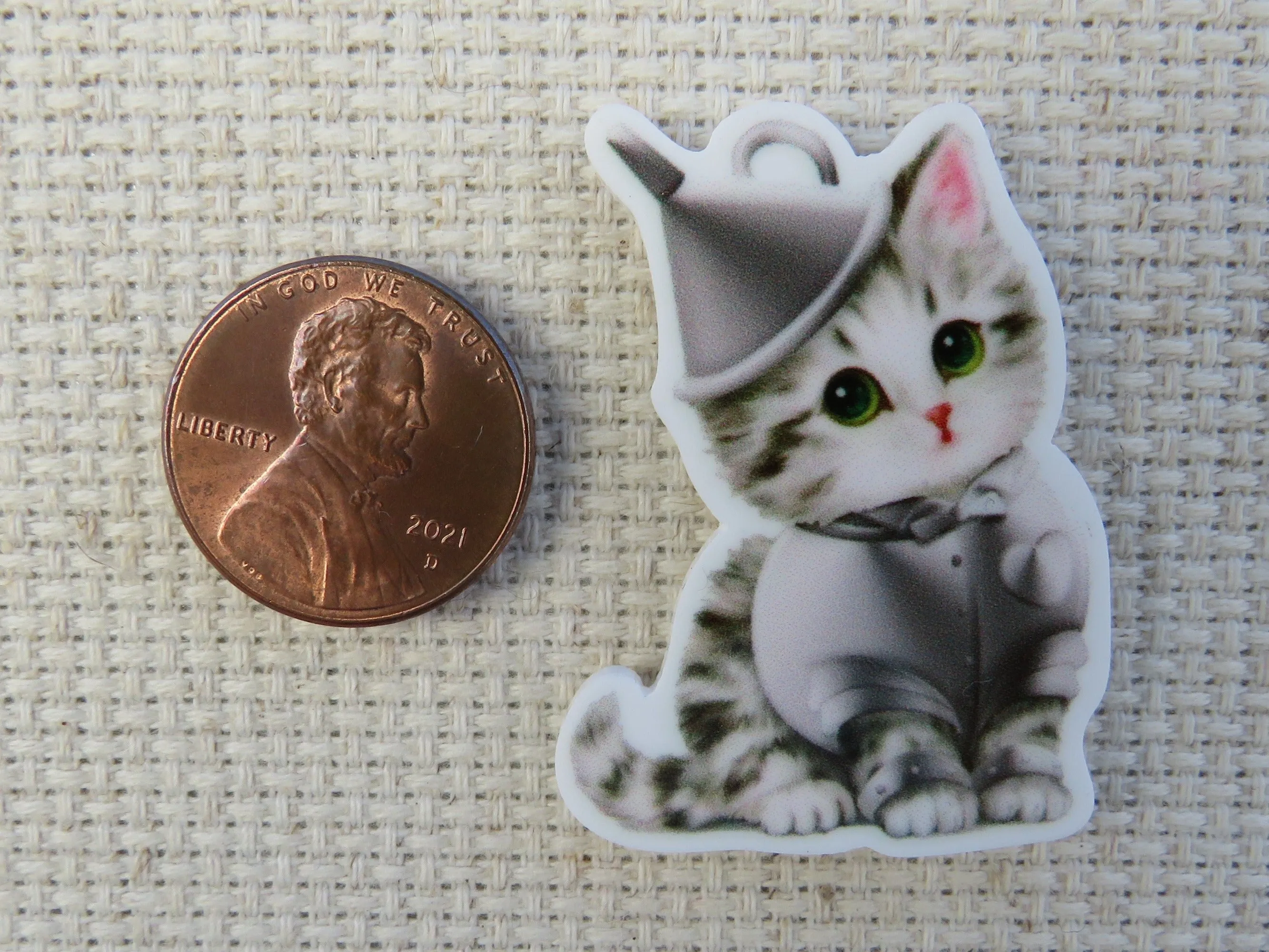 Tin Man Kitten Needle Minder, Cover Minder, Magnet