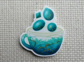 Turquoise Teacup Needle Minder, Cover Minder, Magnet