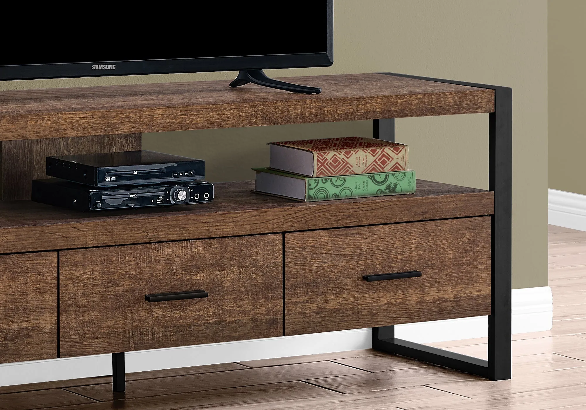 Tv Stand - 60"L / Brown Reclaimed Wood-Look / 3 Drawers