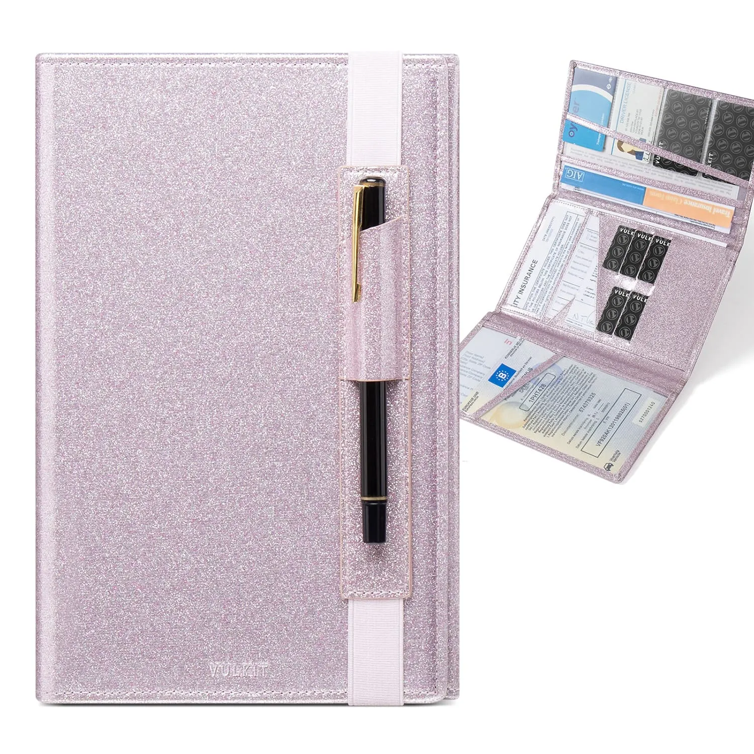 VFP100 - Car Registration and Insurance Holder Vehicle Storage Wallet Glove Box Organizer Leather Tri-fold Design for Car Keys, ID Holder, Essential Documents