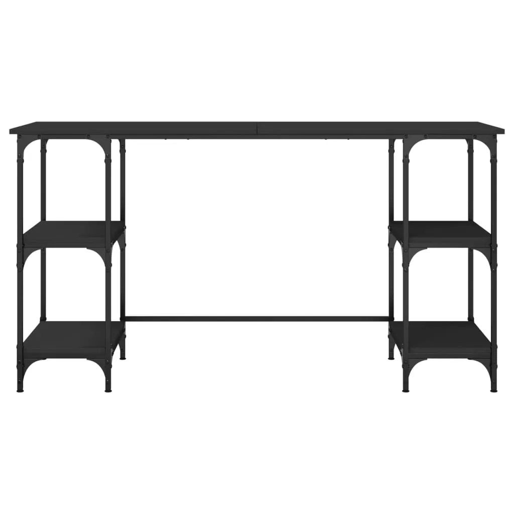vidaXL Desk Black 140x50x75 cm Metal and Engineered Wood