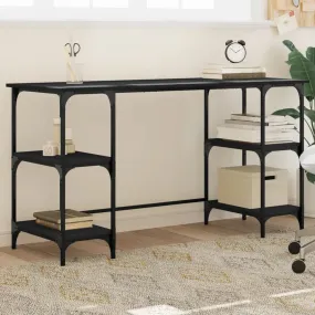 vidaXL Desk Black 140x50x75 cm Metal and Engineered Wood