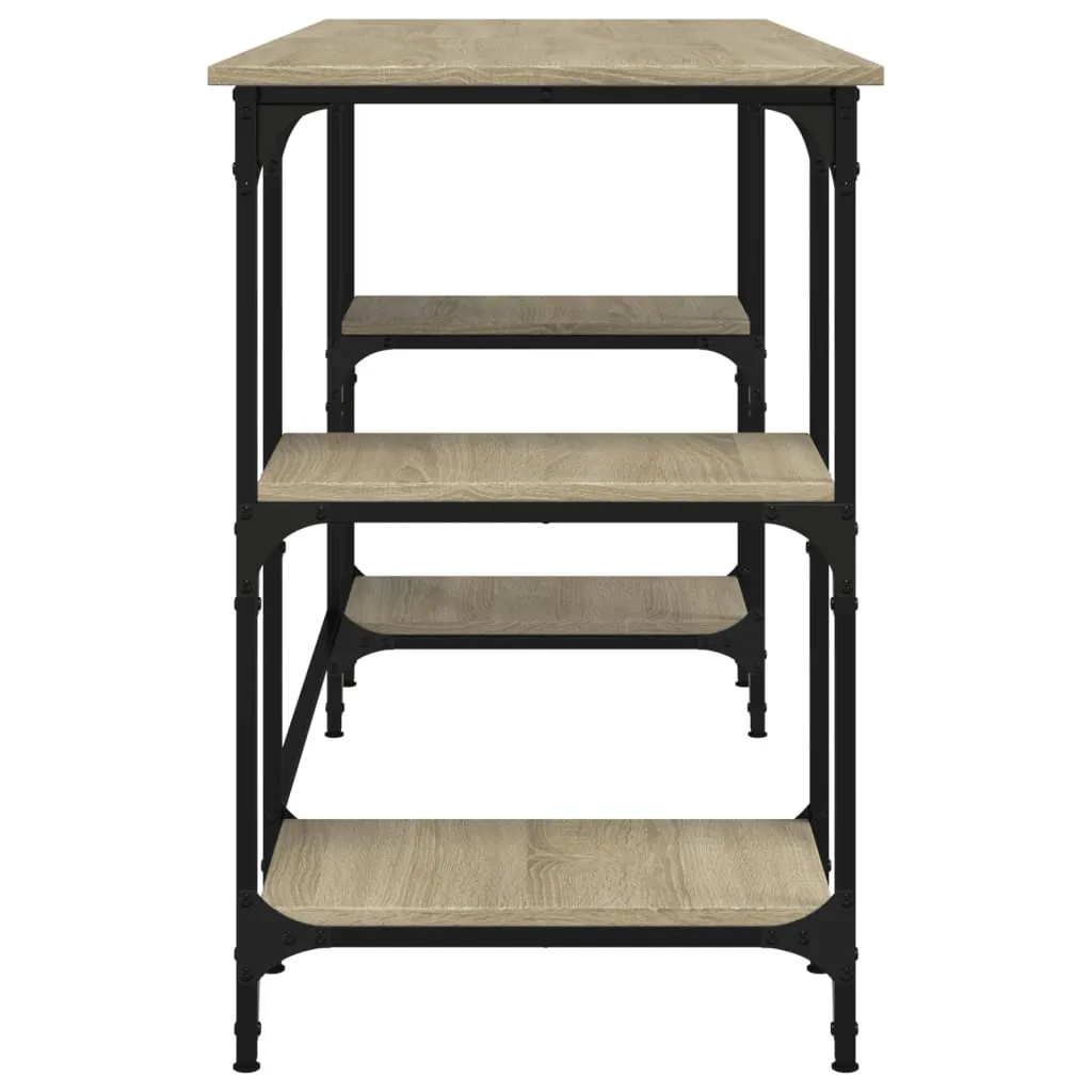 vidaXL Desk Sonoma Oak 140x50x75 cm Metal and Engineered Wood