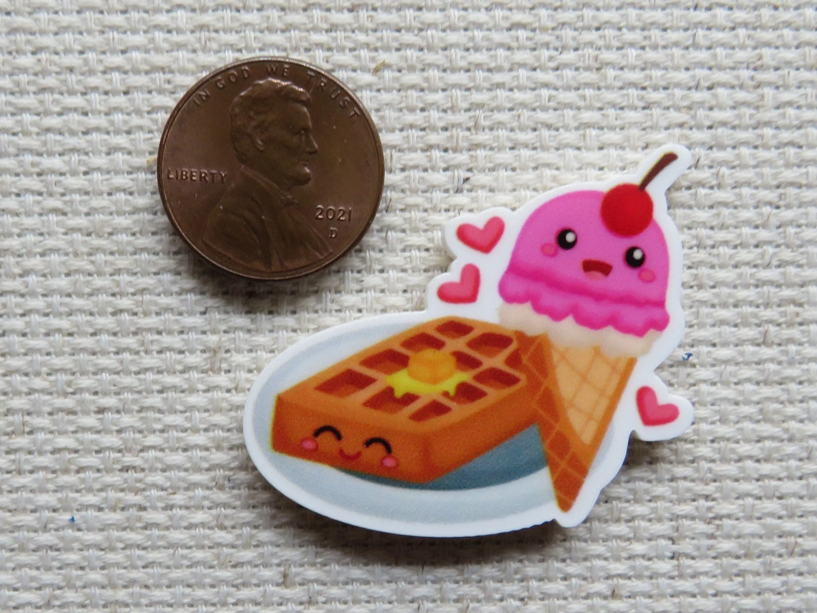 Waffles and Ice Cream Needle Minder, Cover Minder, Magnet