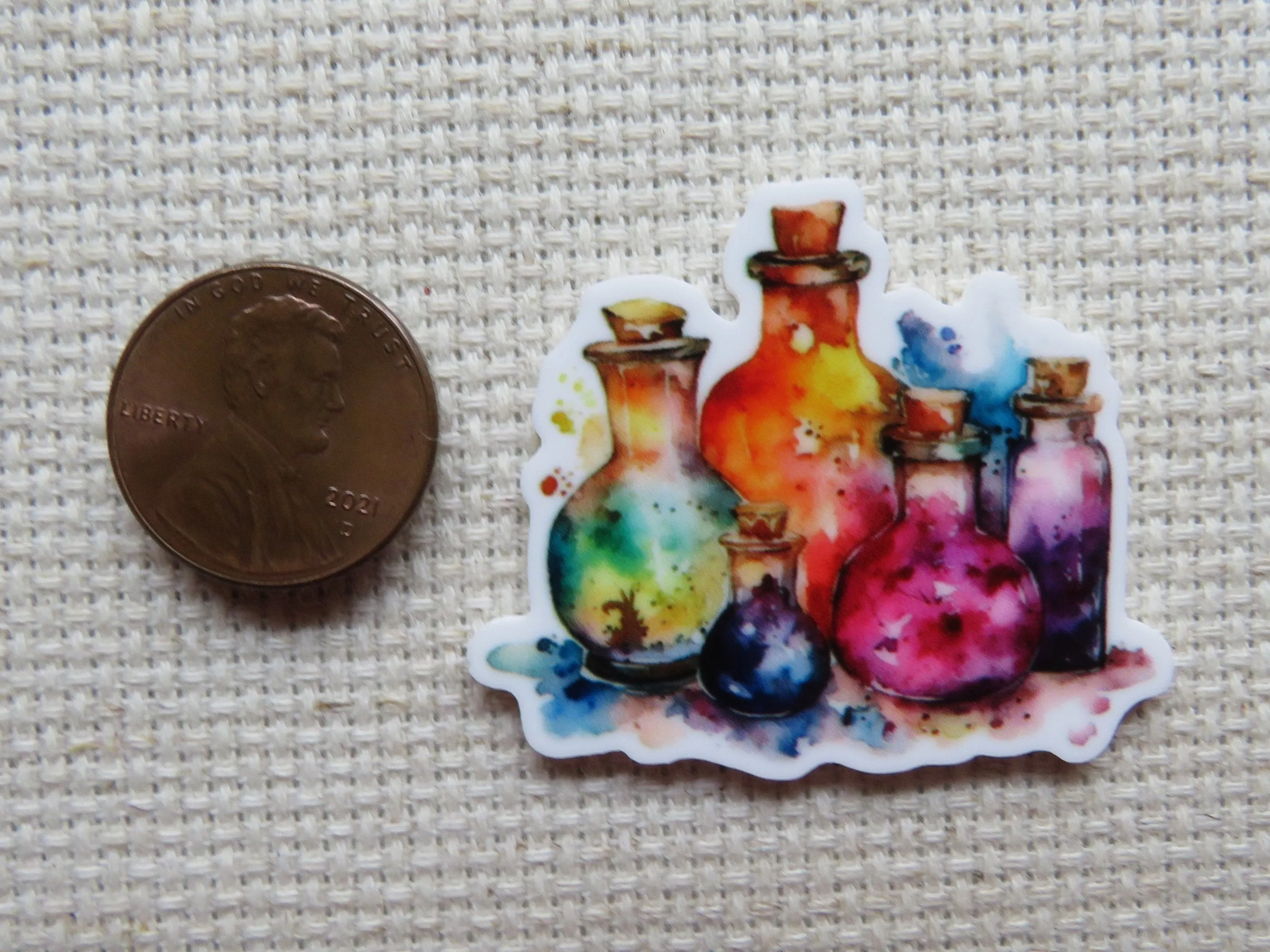 Watercolor Potion Bottles Needle Minder, Cover Minder, Magnet
