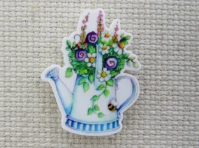 Watering Can with a Floral Arrangement Needle Minder, Cover Minder, Magnet