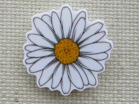 White Daisy Needle Minder, Cover Minder, Magnet